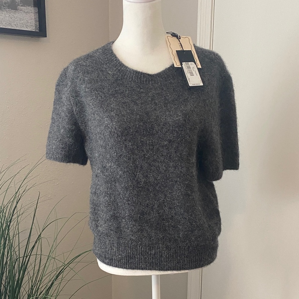 Charcoal Short Sleeve Women's Sweater